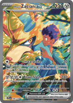 Hop's Zacian ex 186/159 Special Illustration Rare card from Journey Together