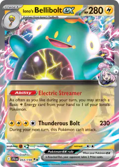 Iono's Bellibolt ex 053/159 Double Rare card from Journey Together