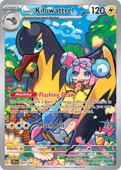 Iono's Kilowattrel 163/159 Illustration Rare card from Journey Together