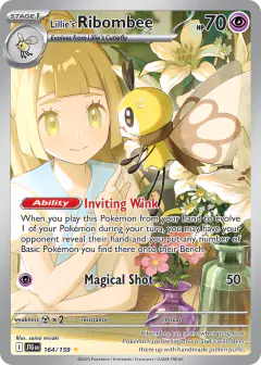 Lillie's Ribombee 164/159 Illustration Rare card from Journey Together