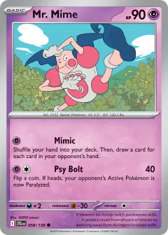 Mr. Mime 058/159 Common card from Journey Together