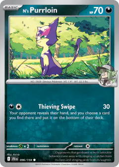 N's Purrloin 096/159 Common card from Journey Together