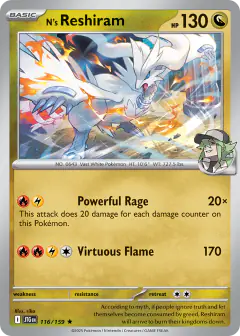 N's Reshiram 116/159 Rare card from Journey Together