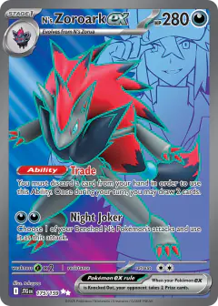 N's Zoroark ex 175/159 Ultra Rare card from Journey Together