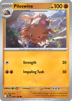 Piloswine 078/159 Common card from Journey Together