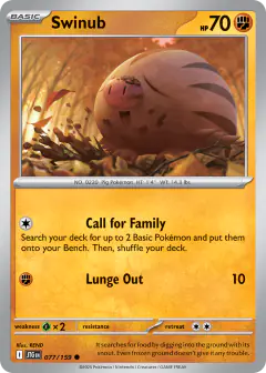 Swinub 077/159 Common card from Journey Together