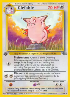 Clefable 17/64 Rare card from Jungle