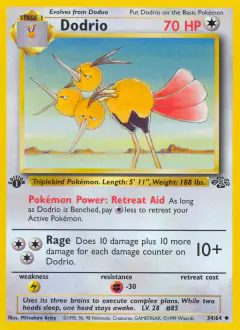 Dodrio 34/64 Uncommon card from Jungle