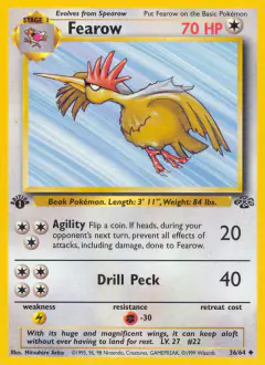 Fearow 36/64 Uncommon card from Jungle
