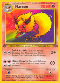 Flareon 19/64 Rare card from Jungle