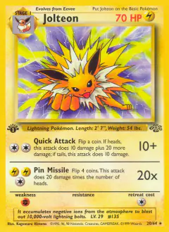 Jolteon 20/64 Rare card from Jungle