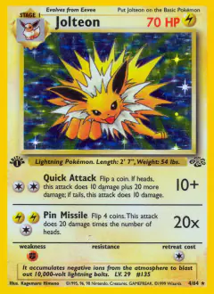 Jolteon 4/64 Rare Holo card from Jungle