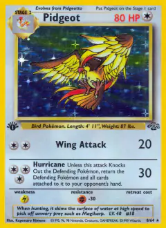 Pidgeot 8/64 Rare Holo card from Jungle