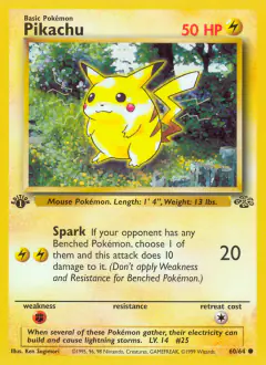 Pikachu 60/64 Common card from Jungle