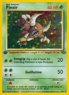 Pinsir 9/64 Rare Holo card from Jungle