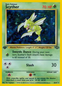 Scyther 10/64 Rare Holo card from Jungle