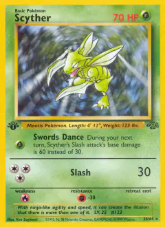 Scyther 26/64 Rare card from Jungle