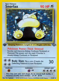 Snorlax 11/64 Rare Holo card from Jungle