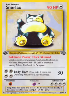 Snorlax 27/64 Rare card from Jungle