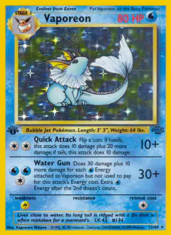Vaporeon 12/64 Rare Holo card from Jungle