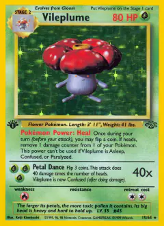 Vileplume 15/64 Rare Holo card from Jungle