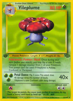 Vileplume 31/64 Rare card from Jungle