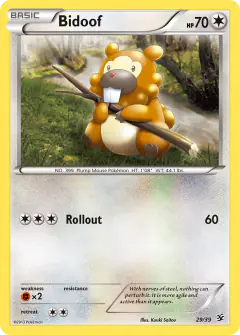 Bidoof 29/39 card from Kalos Starter Set