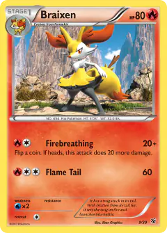 Braixen 9/39 card from Kalos Starter Set