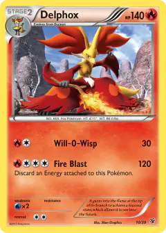Delphox 10/39 card from Kalos Starter Set