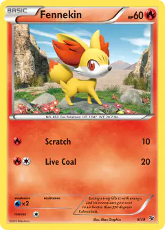 Fennekin 8/39 card from Kalos Starter Set