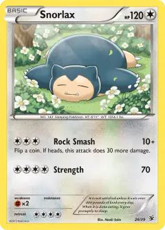 Snorlax 26/39 card from Kalos Starter Set