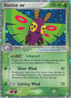 Dustox ex 86/92 Rare Holo EX card from Legend Maker