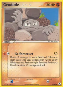 Geodude 53/92 Common card from Legend Maker