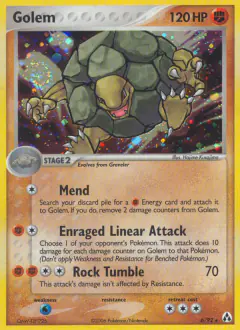 Golem 6/92 Rare Holo card from Legend Maker