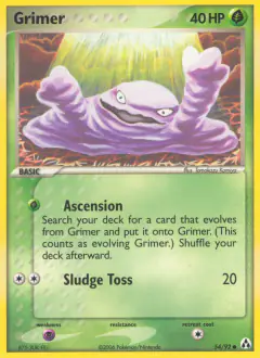 Grimer 54/92 Common card from Legend Maker