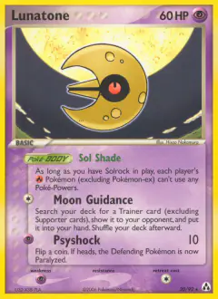 Lunatone 20/92 Rare card from Legend Maker