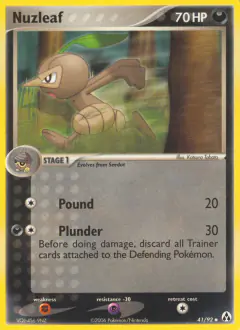 Nuzleaf 41/92 Uncommon card from Legend Maker