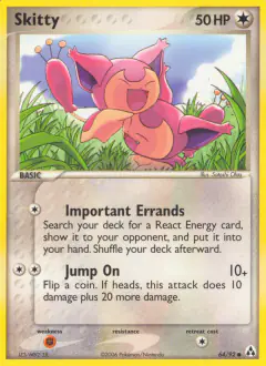 Skitty 64/92 Common card from Legend Maker