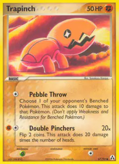 Trapinch 67/92 Common card from Legend Maker