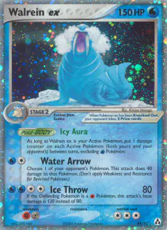 Walrein ex 89/92 Rare Holo EX card from Legend Maker