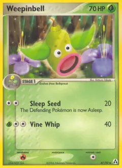 Weepinbell 47/92 Uncommon card from Legend Maker