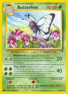 Butterfree 21/110 Rare card from Legendary Collection