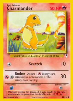 Charmander 70/110 Common card from Legendary Collection