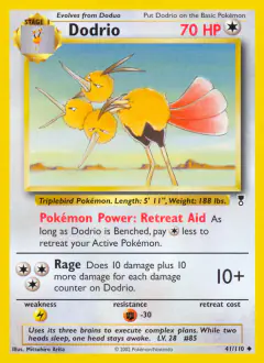 Dodrio 41/110 Uncommon card from Legendary Collection