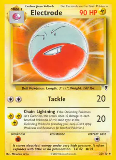 Electrode 22/110 Rare card from Legendary Collection