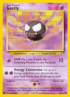 Gastly 76/110 Common card from Legendary Collection
