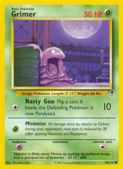 Grimer 78/110 Common card from Legendary Collection