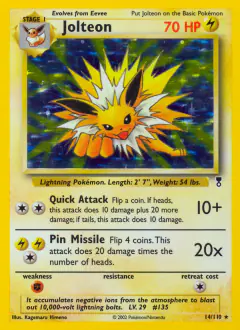 Jolteon 14/110 Rare Holo card from Legendary Collection