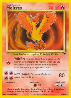 Moltres 30/110 Rare card from Legendary Collection