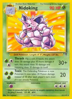 Nidoking 31/110 Rare card from Legendary Collection